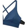 imageCRZ YOGA Butterluxe Deep VNeck Sports Bras for Women  Spaghetti Strap Criss Cross Padded Top Low Coverage Wireless YogaFrench Navy