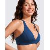 imageCRZ YOGA Butterluxe Deep VNeck Sports Bras for Women  Spaghetti Strap Criss Cross Padded Top Low Coverage Wireless YogaFrench Navy