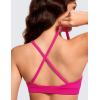 imageCRZ YOGA Butterluxe Deep VNeck Sports Bras for Women  Spaghetti Strap Criss Cross Padded Top Low Coverage Wireless YogaGranita Pink