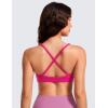 imageCRZ YOGA Butterluxe Deep VNeck Sports Bras for Women  Spaghetti Strap Criss Cross Padded Top Low Coverage Wireless YogaGranita Pink