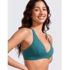 imageCRZ YOGA Butterluxe Deep VNeck Sports Bras for Women  Spaghetti Strap Criss Cross Padded Top Low Coverage Wireless YogaGreen Jade