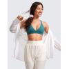 imageCRZ YOGA Butterluxe Deep VNeck Sports Bras for Women  Spaghetti Strap Criss Cross Padded Top Low Coverage Wireless YogaGreen Jade
