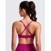imageCRZ YOGA Butterluxe Deep VNeck Sports Bras for Women  Spaghetti Strap Criss Cross Padded Top Low Coverage Wireless YogaMagenta Purple