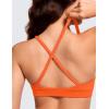 imageCRZ YOGA Butterluxe Deep VNeck Sports Bras for Women  Spaghetti Strap Criss Cross Padded Top Low Coverage Wireless YogaNeon Orange