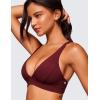 imageCRZ YOGA Butterluxe Deep VNeck Sports Bras for Women  Spaghetti Strap Criss Cross Padded Top Low Coverage Wireless YogaRed Merlot