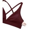 imageCRZ YOGA Butterluxe Deep VNeck Sports Bras for Women  Spaghetti Strap Criss Cross Padded Top Low Coverage Wireless YogaRed Merlot