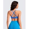 imageCRZ YOGA Butterluxe Deep VNeck Sports Bras for Women  Spaghetti Strap Criss Cross Padded Top Low Coverage Wireless YogaSparkle Blue