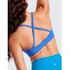 imageCRZ YOGA Butterluxe Deep VNeck Sports Bras for Women  Spaghetti Strap Criss Cross Padded Top Low Coverage Wireless YogaSparkle Blue