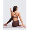 imageCRZ YOGA Butterluxe Deep VNeck Sports Bras for Women  Spaghetti Strap Criss Cross Padded Top Low Coverage Wireless YogaTaupe