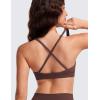 imageCRZ YOGA Butterluxe Deep VNeck Sports Bras for Women  Spaghetti Strap Criss Cross Padded Top Low Coverage Wireless YogaTaupe