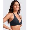 imageCRZ YOGA Butterluxe Deep VNeck Sports Bras for Women  Spaghetti Strap Criss Cross Padded Top Low Coverage Wireless YogaTrue Navy