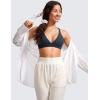 imageCRZ YOGA Butterluxe Deep VNeck Sports Bras for Women  Spaghetti Strap Criss Cross Padded Top Low Coverage Wireless YogaTrue Navy