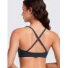 imageCRZ YOGA Butterluxe Deep VNeck Sports Bras for Women  Spaghetti Strap Criss Cross Padded Top Low Coverage Wireless YogaTrue Navy