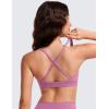 imageCRZ YOGA Butterluxe Deep VNeck Sports Bras for Women  Spaghetti Strap Criss Cross Padded Top Low Coverage Wireless YogaVelvet Dust