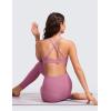 imageCRZ YOGA Butterluxe Deep VNeck Sports Bras for Women  Spaghetti Strap Criss Cross Padded Top Low Coverage Wireless YogaVelvet Dust