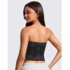 imageCRZ YOGA Butterluxe Double Lined Tube Tops for Women Basic Cropped Bandeau Strapless Casual Going Out Crop ShirtsBlack Tie Dye Flowers