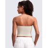 imageCRZ YOGA Butterluxe Double Lined Tube Tops for Women Basic Cropped Bandeau Strapless Casual Going Out Crop ShirtsMojave Tan