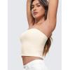 imageCRZ YOGA Butterluxe Double Lined Tube Tops for Women Basic Cropped Bandeau Strapless Casual Going Out Crop ShirtsWhite Apricot