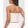 imageCRZ YOGA Butterluxe Double Lined Tube Tops for Women Basic Cropped Bandeau Strapless Casual Going Out Crop ShirtsWhite Apricot