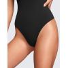 imageCRZ YOGA Butterluxe Womens Bodysuits Short Sleeve Crew Neck Body Suit Tops Sexy Thong Soft StretchyBlack