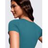 imageCRZ YOGA Butterluxe Womens Bodysuits Short Sleeve Crew Neck Body Suit Tops Sexy Thong Soft StretchyBorealis Green