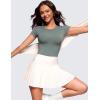 imageCRZ YOGA Butterluxe Womens Bodysuits Short Sleeve Crew Neck Body Suit Tops Sexy Thong Soft StretchyGrey Sage