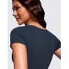 imageCRZ YOGA Butterluxe Womens Bodysuits Short Sleeve Crew Neck Body Suit Tops Sexy Thong Soft StretchyTwilight Blue