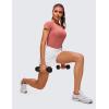 imageCRZ YOGA Seamless Workout Tops for Women Short Sleeve Athletic Tees Breathable Gym Running Yoga ShirtsBriar Rose