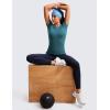 imageCRZ YOGA Seamless Workout Tops for Women Short Sleeve Athletic Tees Breathable Gym Running Yoga ShirtsGreen Jade
