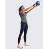 imageCRZ YOGA Seamless Workout Tops for Women Short Sleeve Athletic Tees Breathable Gym Running Yoga ShirtsGrey Sage