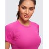 imageCRZ YOGA Seamless Workout Tops for Women Short Sleeve Athletic Tees Breathable Gym Running Yoga ShirtsHibiscus Purple