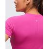 imageCRZ YOGA Seamless Workout Tops for Women Short Sleeve Athletic Tees Breathable Gym Running Yoga ShirtsHibiscus Purple