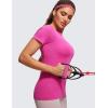 imageCRZ YOGA Seamless Workout Tops for Women Short Sleeve Athletic Tees Breathable Gym Running Yoga ShirtsHibiscus Purple