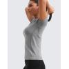 imageCRZ YOGA Seamless Workout Tops for Women Short Sleeve Athletic Tees Breathable Gym Running Yoga ShirtsSlate Grey Marl