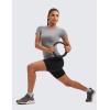 imageCRZ YOGA Seamless Workout Tops for Women Short Sleeve Athletic Tees Breathable Gym Running Yoga ShirtsSlate Grey Marl