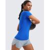 imageCRZ YOGA Seamless Workout Tops for Women Short Sleeve Athletic Tees Breathable Gym Running Yoga ShirtsSparkle Blue