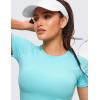 imageCRZ YOGA Seamless Workout Tops for Women Short Sleeve Athletic Tees Breathable Gym Running Yoga ShirtsTurquoise