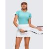imageCRZ YOGA Seamless Workout Tops for Women Short Sleeve Athletic Tees Breathable Gym Running Yoga ShirtsTurquoise