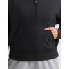 imageCRZ YOGA SoftAura Half Zip Sweatshirt for Women Long Sleeve Pullover Workout Casual Funnel Neck Tops with PocketBlack