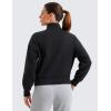 imageCRZ YOGA SoftAura Half Zip Sweatshirt for Women Long Sleeve Pullover Workout Casual Funnel Neck Tops with PocketBlack