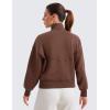 imageCRZ YOGA SoftAura Half Zip Sweatshirt for Women Long Sleeve Pullover Workout Casual Funnel Neck Tops with PocketCoffee Brown