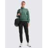 imageCRZ YOGA SoftAura Half Zip Sweatshirt for Women Long Sleeve Pullover Workout Casual Funnel Neck Tops with PocketDark Forest Green