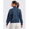 imageCRZ YOGA SoftAura Half Zip Sweatshirt for Women Long Sleeve Pullover Workout Casual Funnel Neck Tops with PocketInk Blue
