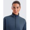 imageCRZ YOGA SoftAura Half Zip Sweatshirt for Women Long Sleeve Pullover Workout Casual Funnel Neck Tops with PocketInk Blue