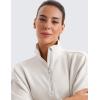 imageCRZ YOGA SoftAura Half Zip Sweatshirt for Women Long Sleeve Pullover Workout Casual Funnel Neck Tops with PocketMilky White Bone