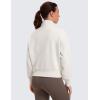 imageCRZ YOGA SoftAura Half Zip Sweatshirt for Women Long Sleeve Pullover Workout Casual Funnel Neck Tops with PocketMilky White Bone