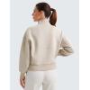 imageCRZ YOGA SoftAura Half Zip Sweatshirt for Women Long Sleeve Pullover Workout Casual Funnel Neck Tops with PocketMojave Tan