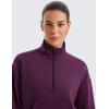 imageCRZ YOGA SoftAura Half Zip Sweatshirt for Women Long Sleeve Pullover Workout Casual Funnel Neck Tops with PocketPlum Magenta