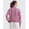 imageCRZ YOGA SoftAura Half Zip Sweatshirt for Women Long Sleeve Pullover Workout Casual Funnel Neck Tops with PocketVelvet Dust