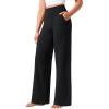 imageCRZ YOGA Womens Butterlift High Waisted Wide Leg Pants with Pockets 29quot31quot33quot  Yoga Lounge Buttery Soft Comfy CasualBlack